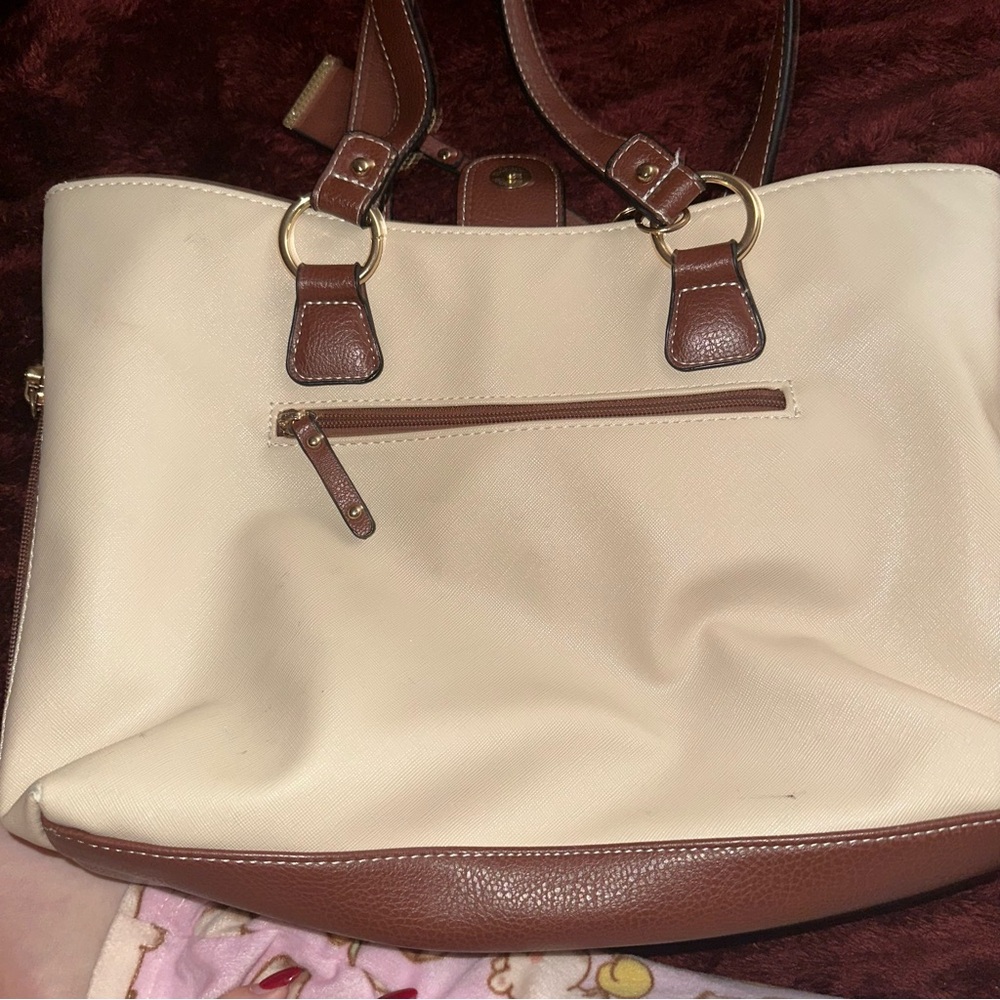 Brown and Cream Women's Bag - Picture 2 of 3